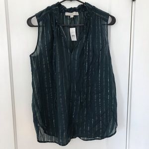 Loft sleeveless tie neck top